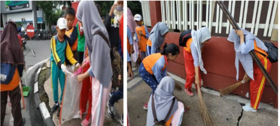Gambar 2. Partisipasi SDN Bareng 3 Malang dalam Kegiatan Bersih-bersih Alun-alun 