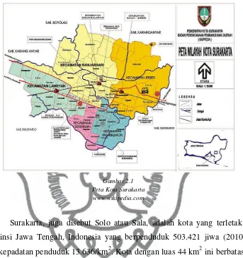 Gambar 2.1 Peta Kota Surakarta 
