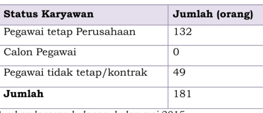 Tabel 10.4. Status Karyawan PDAM Tirta Merapi 