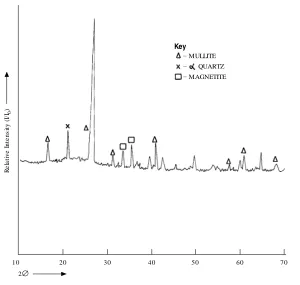 Figure 2X-ray diffrac tion patterns of ﬂy ash samples from VTPS