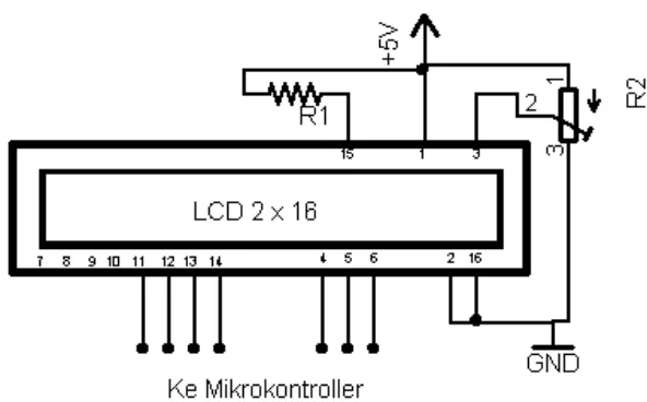 Gambar 3.10 Rangkaian Skematik Konektor yang dihubungkan dari LCD ke 