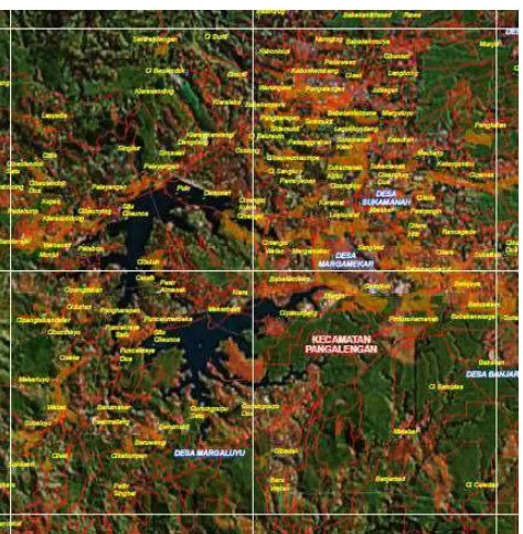 Gambar  2. Foto Citra satelit Kecamatan Pangalengan (http.//www.geospasial.bnpb.go.id) 