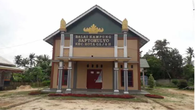 Foto 1. Balai Desa Saptomulyo