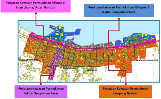 Gambar 3. 2 Konsep Pembangunan Permukiman dan Infrastruktur Perkotaan  Kawasan Pengembangan Permukiman Sekitar Pasar Babat 