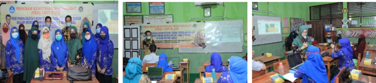 Gambar 1. Foto Pelaksanaan Kegiatan Pengabdian dengan Mitra Guru-guru KKG Gugus I Kec.Pallangga,  Kab.Gowa, Makassar (Lokasi: SD Center Mangali) 