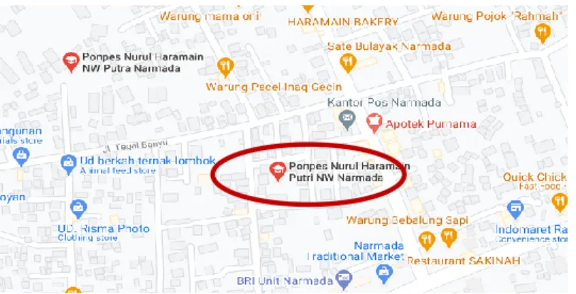 Gambar 1. Peta Google lokasi PKM. 