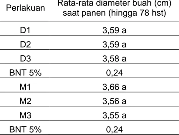 Tabel 6.   Diameter  buah  Per  Tanaman 
