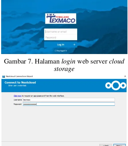 Gambar 7. Halaman login web server cloud 