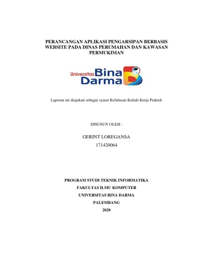 PERANCANGAN APLIKASI PENGARSIPAN BERBASIS WEBSITE PADA DINAS PERUMAHAN ...