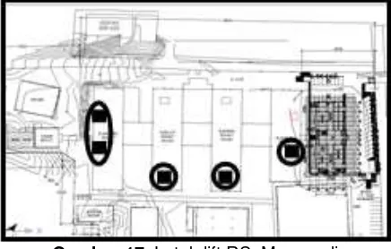 Gambar 17. Letak lift RS. Moewardi Sumber: Survey Lapangan, 2010 
