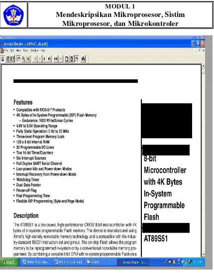 Gambar 6. Data sheet mikrokontroler AT89S51 