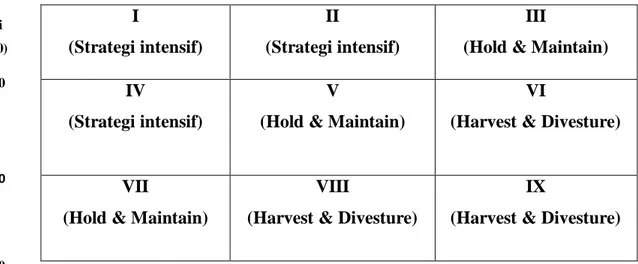Gambar 1. Matriks Internal Eksternal (IE) I 