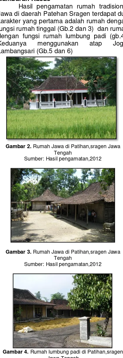Gambar 2.  Rumah Jawa di Patihan,sragen Jawa 