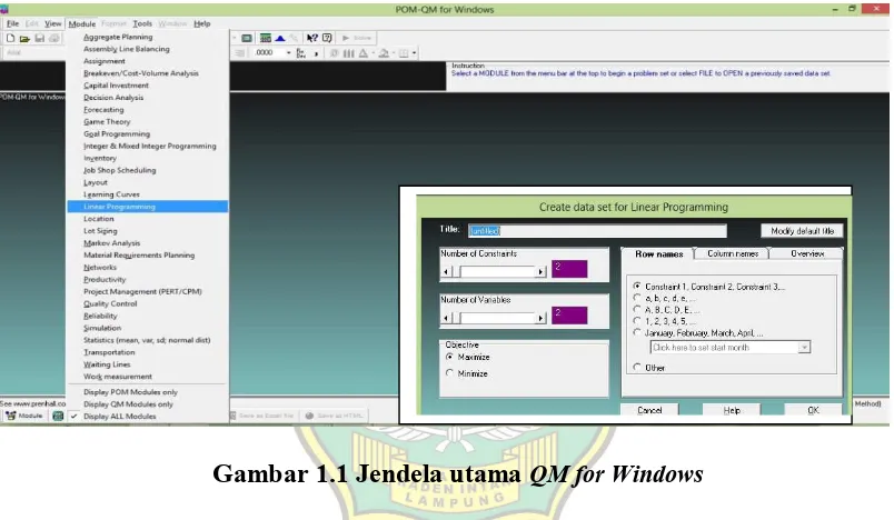 Gambar 1.1 Jendela utama QM for Windows 