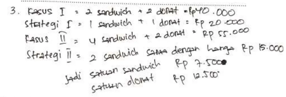 Gambar 7. Jawaban Siswa dengan Self Efficacy Sedang pada Soal Nomor 3 