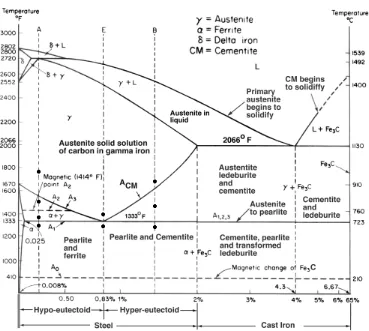 Gambar 2.1. Diagram fasa besi karbon 