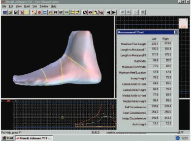 Figure 2: Information from foot scanner 