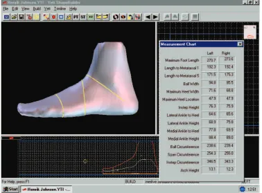Figure 2: Information from foot scanner 