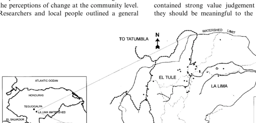 Fig. 1. General map and La Lima watershed in Honduras, Central America.
