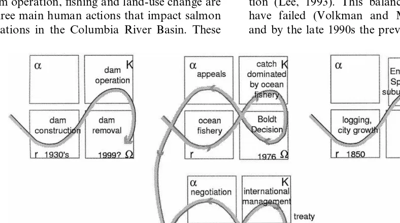Fig. 5. Management institutions in the Columbia River Basin have been transformed at different rates (NRC, 1996)