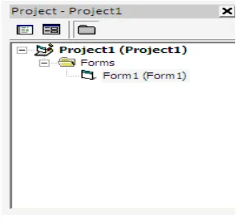 Gambar 2.9  Tampilan Project Explorer  pada Visual Basic 6.0 