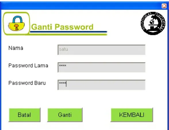 Gambar 4.25  Tampilan Layar Ganti Password 