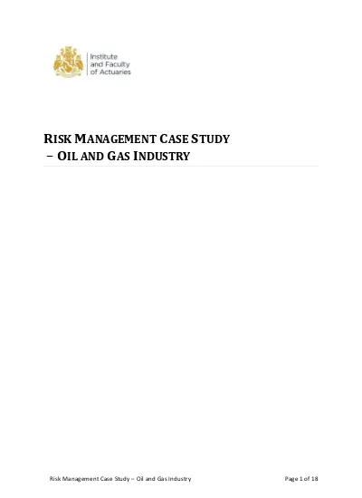 risk management case study oil and gas industry