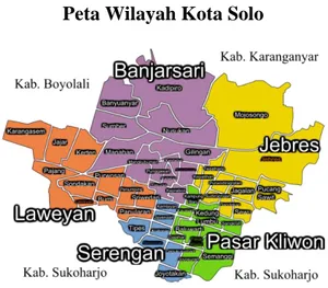 Gambar 1. Peta Wilayah Kota Solo 