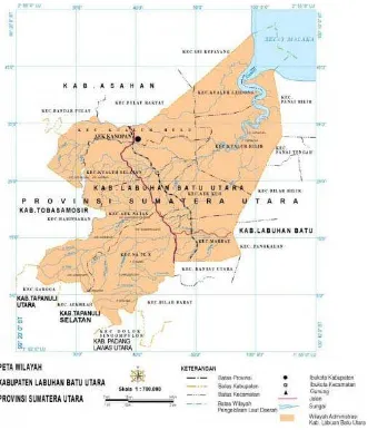 Gambar 3.1.  Letak Geografis Kabupaten Labuhanbatu Utara 