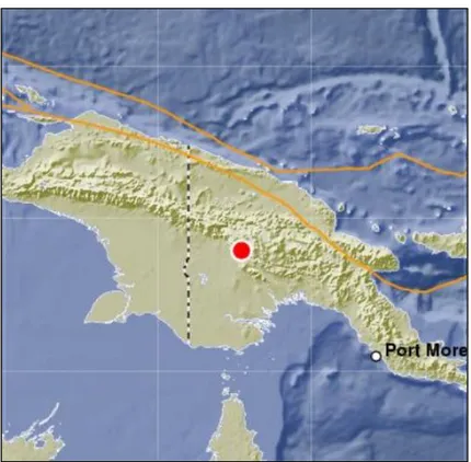 Gambar 1.4  Peta Sebaran Gempabumi  Dirasakan di Provinsi Papua Bulan Januari 2018 