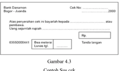 Gambar 4.3  Contoh Sus cek 