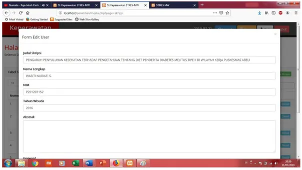 Gambar 9.Form Edit Data Sistem Informasi Tugas Akhir 