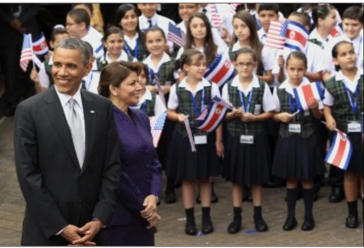 Gambar 1 : Presiden Amerika Syarikat, Barack Obama dan rakan sejawat dari Costa Rica