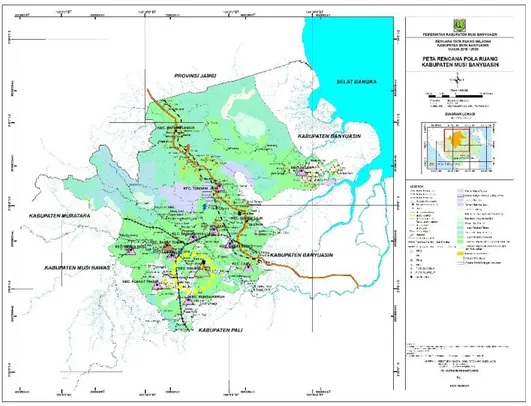 Gambar 1.1.Peta Rencana Pola Ruang Kabupaten Musi Banyuasin  Sumber : BAPEDA Kota Sekayu