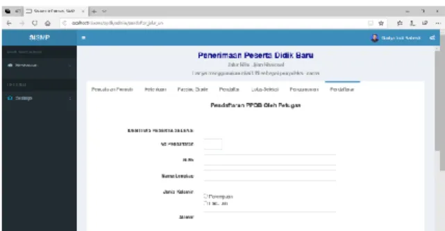 Gambar 2. Antarmuka Pengaturan Formulir PPDB   Jalur Ujian 