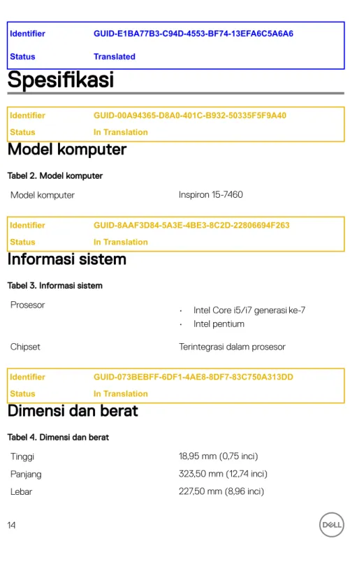 Tabel 2. Model komputer