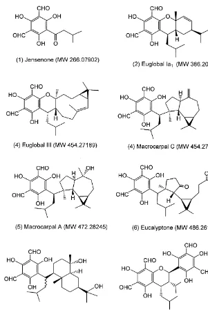Fig. 1. Structures of some known formylated phloroglucinol compounds isolated from Eucalyptus