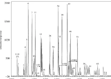Fig. 2. Chromatogram (LC-MS with APCI) of VLCPUFA from Bathynella baicalensis