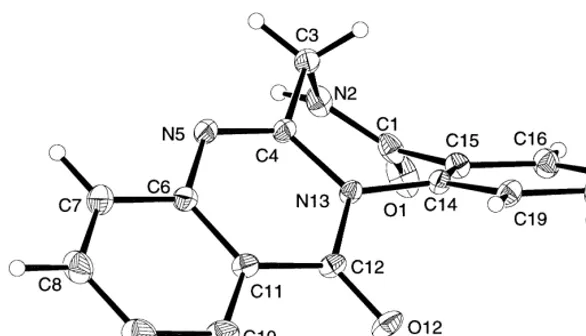 Fig. 2. Perspective drawing (Johnson, 1976) of sclerotigenin. Displacement ellipsoids enclose 50% prob-ability