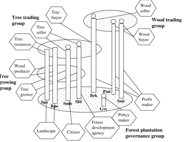 Fig. 3. The organization level of the forest plantation model.