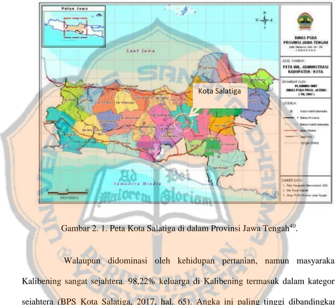 Gambar 2. 1. Peta Kota Salatiga di dalam Provinsi Jawa Tengah 40 .  
