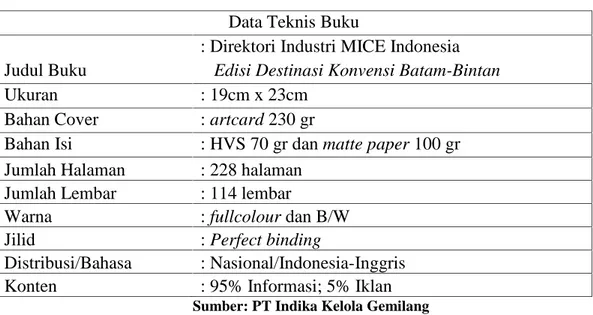 Tabel 4.1 Data Teknis Buku Data Teknis Buku