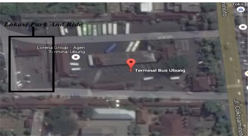 Gambar 1.1 Peta Lokasi Studi Park and ride  (Sumber : Google Map) 