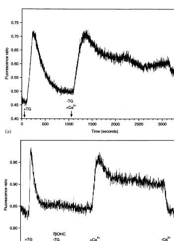 Fig. 8. 7�-Hydroxycholesterol does not directly inﬂuence uptake of extracellular Ca2+