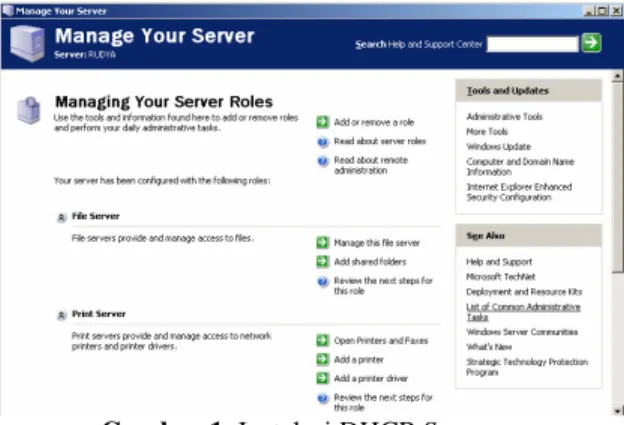Gambar 1. Instalasi DHCP Server 