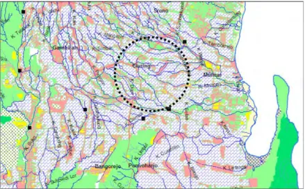 Gambar 1.1 Peta Lokasi Wilayah Cluring Daerah Irigasi Baru,  Banyuwangi 
