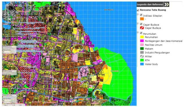 Gambar 3. 4 Peta Rencana Struktur Ruang Wilayah Kota Surabaya  Sumber: petaperuntukan.surabaya.go.id 