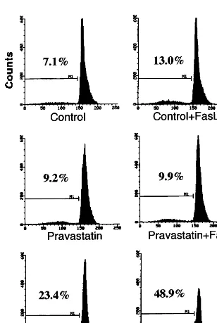 Fig. 3. Lipophilic statins increase propidium iodide staining of SMC treated with sFasL