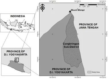 Figure 1. Research location in Cangkringan Sub-district.