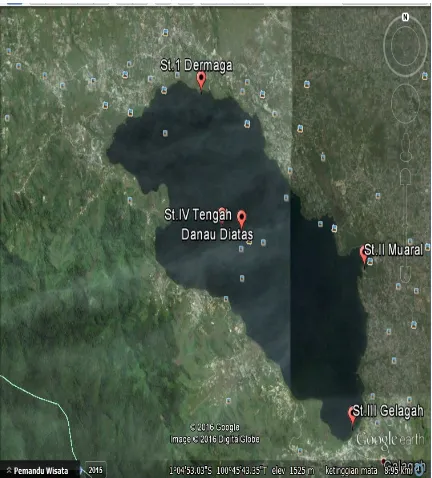 Gambar 1. Peta Lokasi Penelitian Di Danau Diatas, Kabupaten Solok, Sumatera Barat